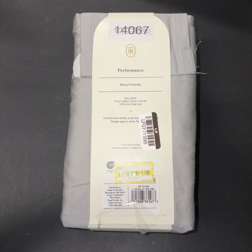 Queen 400 Thread Count Performance Flat Sheet Gray - Threshold: Cotton 28333